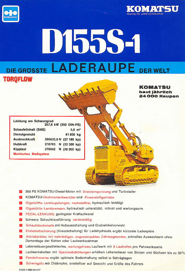 komatsu d 1555s1  caricatore cingolato Attachment