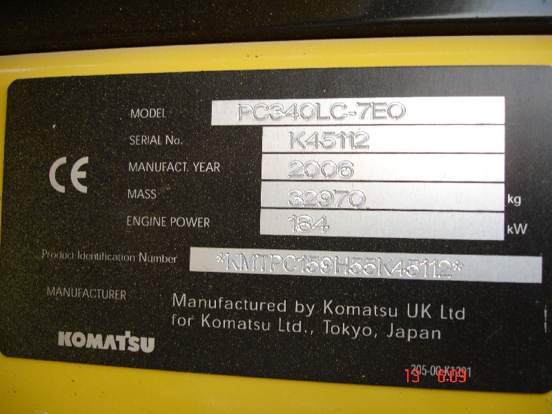Vorführmaschine Komatsu PC 340-7 LC Mai '06 (15).jpg
